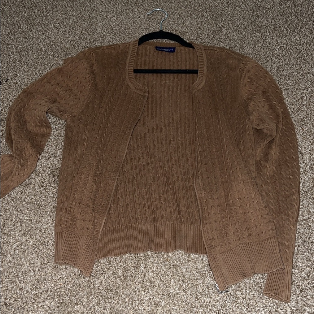 Brown sweater jacket